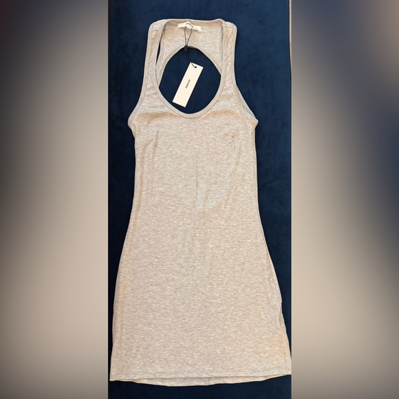 Joah Brown Open Back Dress Pearl Grey Rib S/M – New With Tags - Picture 6 of 8